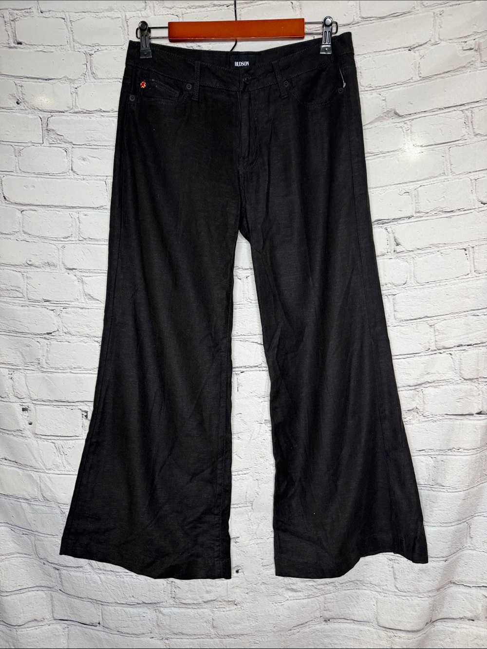 Hudson Black Wide Leg Pants Size 27 Excellent Condition